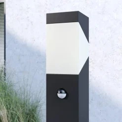 Lucande Gadebelysning Med Sensor|Terrassebelysning > vejlampe Kiran, 100 cm, sensor, grå, IP44, E27
