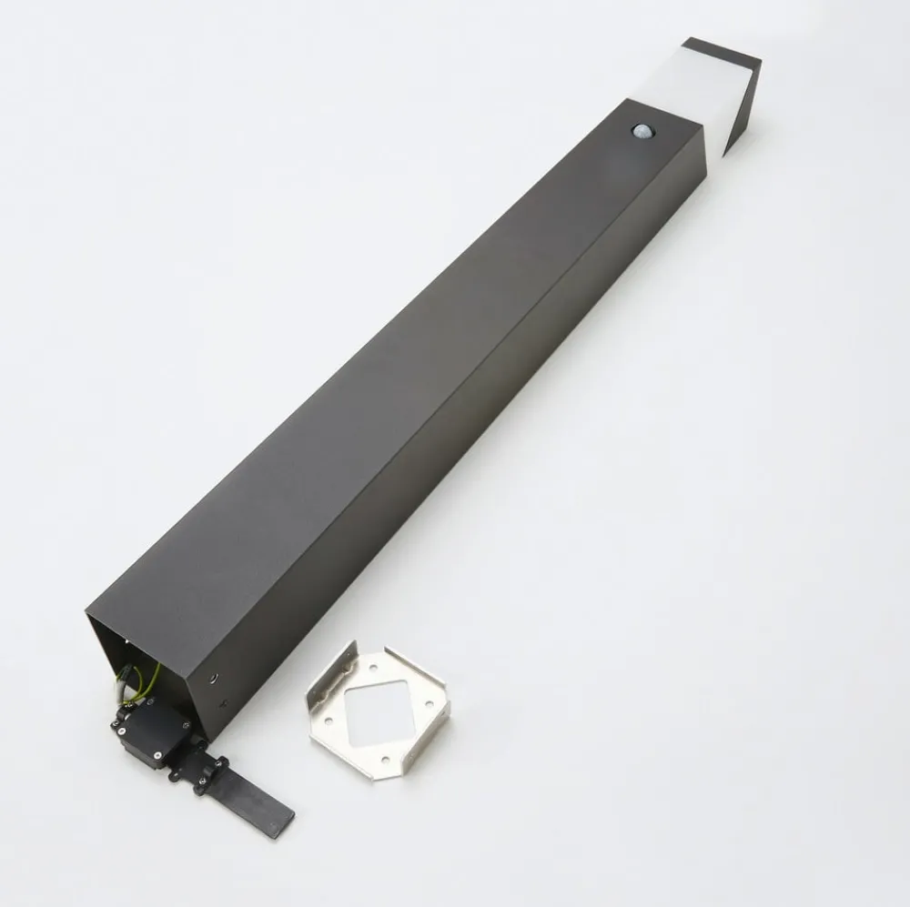 Lucande Gadebelysning Med Sensor|Terrassebelysning > vejlampe Kiran, 100 cm, sensor, grå, IP44, E27