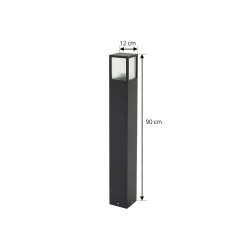 Lucande Terrassebelysning|Gadebelysning > vejlampe Klemens, 90 cm, sort, metal, IP54