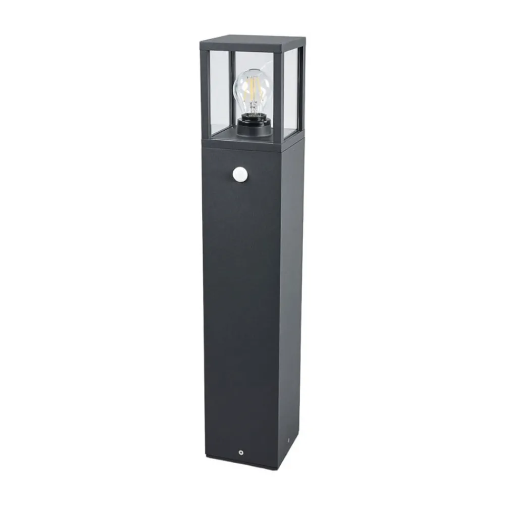 Gadebelysning Med Sensor|Terrassebelysning ^ Lucande vejlampe Klemens, 65 cm, sensor, antracit, E27