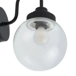Lucande Væg- Og Spejllamper|Væglamper > væglampe Badolo, sort, glas, 25 cm høj, IP44