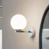 Lucande Væg- Og Spejllamper|Væglamper > væglampe Bidolo, kromfarvet, glas, Ø 12 cm, IP44