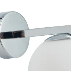 Lucande Væg- Og Spejllamper|Væglamper > væglampe Bidolo, kromfarvet, glas, Ø 12 cm, IP44