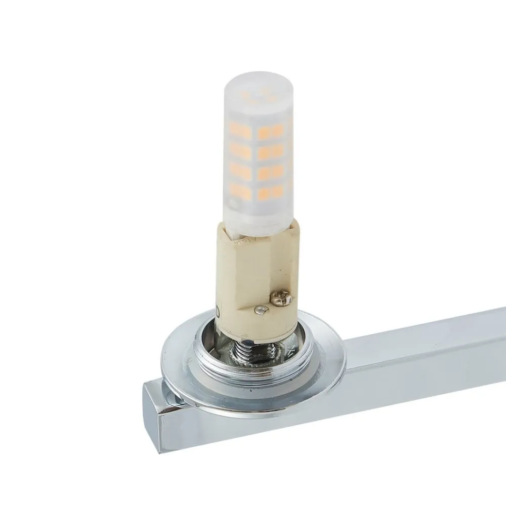Lucande Væg- Og Spejllamper|Væglamper > væglampe Bidolo, kromfarvet, glas, Ø 12 cm, IP44
