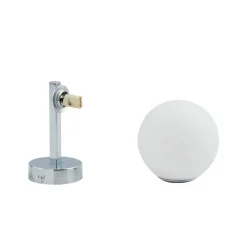 Lucande Væg- Og Spejllamper|Væglamper > væglampe Bidolo, kromfarvet, glas, Ø 12 cm, IP44