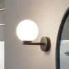 Lucande Væg- Og Spejllamper|Væglamper > væglampe Bidolo, sort, glas, Ø 12 cm, IP44