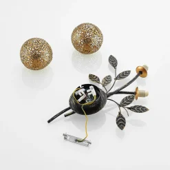 Lucande Gang|Væglamper > væglampe Evory, 30 cm, 2 lyskilder, sort/guld, G9