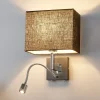 Lucande Væglamper|Væglamper > væglampe Rebekka, 31 cm, sort, LED-læsearm