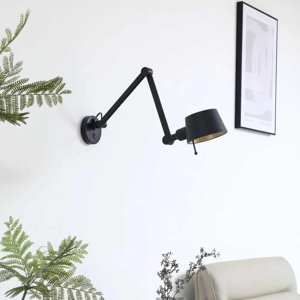 Lucande Arbejdsrum/Kontor|Væglamper > væglampe Silka, sort, metal, 9,5 cm høj