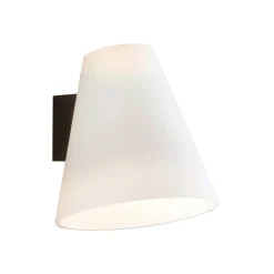 Lucande Væglamper > væglampe Timido, hvid/sort, glas, 16,5 cm høj