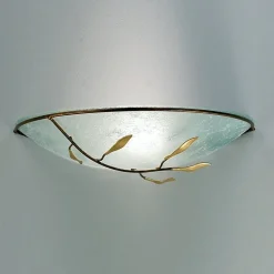 Væglamper ^ ORION Luca væglampe, antik guld, scavo-glas