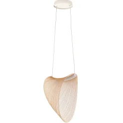 Pendellamper ^ Luceplan Illan LED-hængelampe i træ, dæmpbar Ø 60 cm