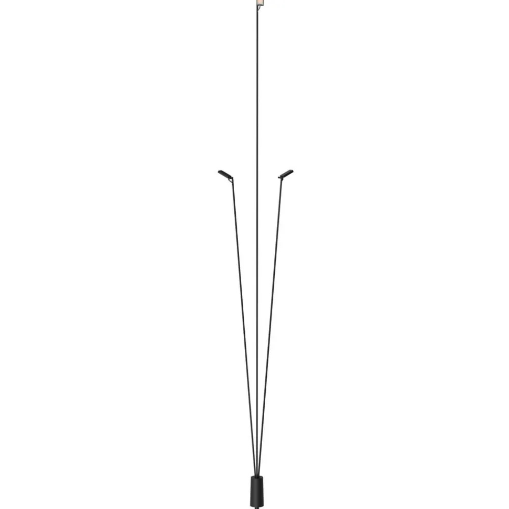 Gadebelysning ^ Luceplan LED-vejlampe Flia, 3 lyskilder, sort, plast