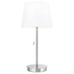 ORION Bordlamper > Ludwig bordlampe med USB-port, hvid/mat nikkel