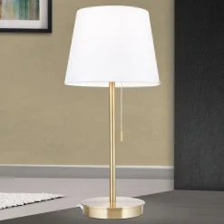 ORION Bordlamper > Ludwig bordlampe med USB-port, hvid/antik messing