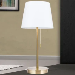 ORION Bordlamper > Ludwig bordlampe med USB-port, hvid/antik messing