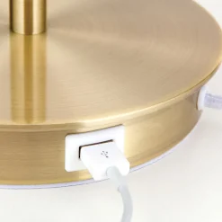 ORION Bordlamper > Ludwig bordlampe med USB-port, hvid/antik messing