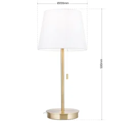 ORION Bordlamper > Ludwig bordlampe med USB-port, hvid/antik messing