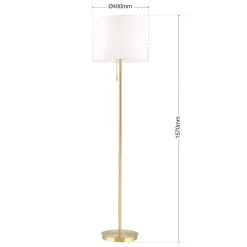 ORION Gulvlamper > Ludwig tekstilgulvlampe, antik messing