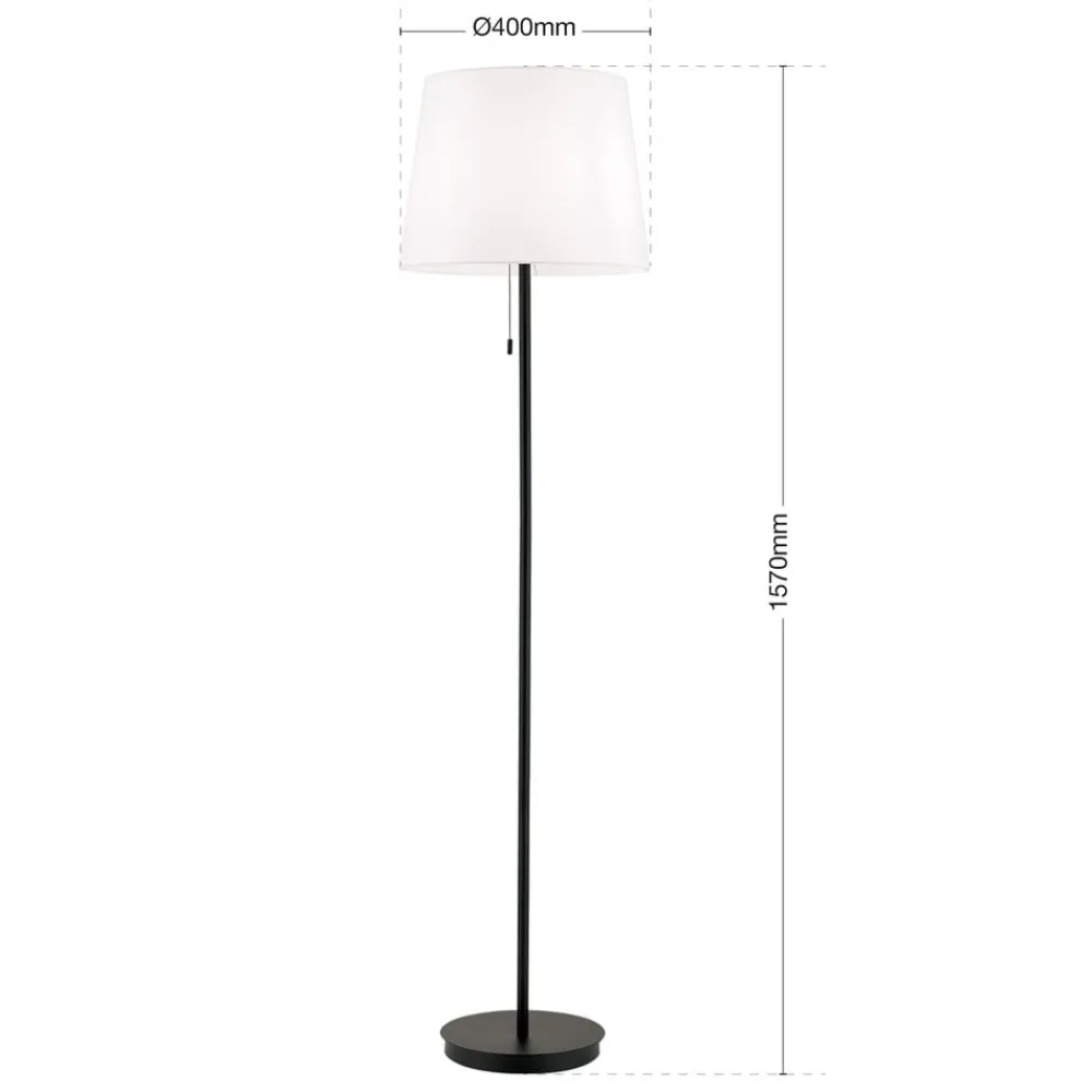 ORION Gulvlamper > Ludwig tekstilgulvlampe, mat sort