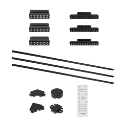 Lindby Skinnesystem > Lumaro skinnesystem, sporskifte, 6 lyskilder, sort, 48V, dæmpbar
