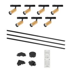 Lindby Skinnesystem > Lumaro skinnesystem, spots, 7 lyskilder, guld, Ø4cm,48V,dæmpbar