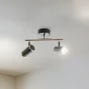 Loftlamper|Spotlights ^ Lucea Lume loftspot, 2 lyskilder, sort/messing, højde 22 cm, jern