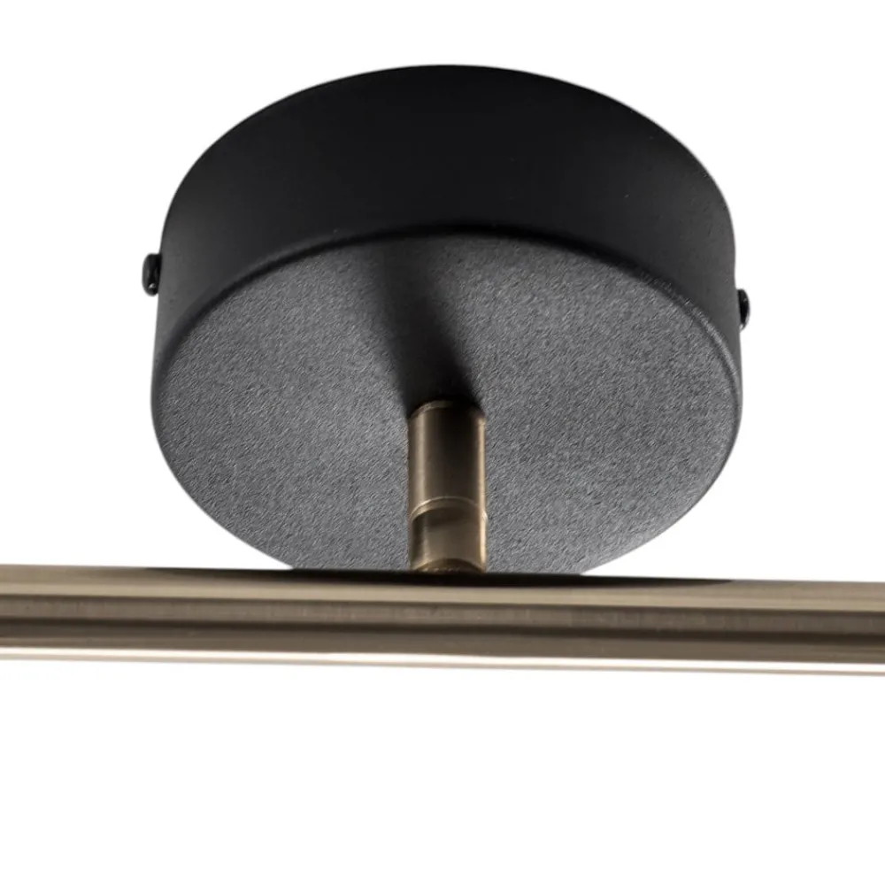 Loftlamper|Spotlights ^ Lucea Lume loftspot, 2 lyskilder, sort/messing, højde 22 cm, jern