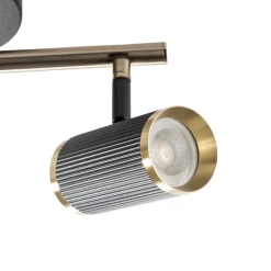 Loftlamper|Spotlights ^ Lucea Lume loftspot, 2 lyskilder, sort/messing, højde 22 cm, jern