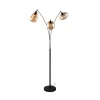 Trio Lighting Gulvlamper|Gulvlamper > Lumina gulvlampe, 3-lys, sort/amber, glas