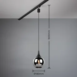 Trio Lighting Skinnesystem > LUMINA hængelampe til DUOline, sort/kromfarvet