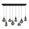 Pendellamper ^ Trio Lighting Lumina pendel, 8-lys, sort/krom, glas