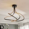 Loftlamper ^ Domiluce Lungo sort LED-loftlampe, højde 42 cm