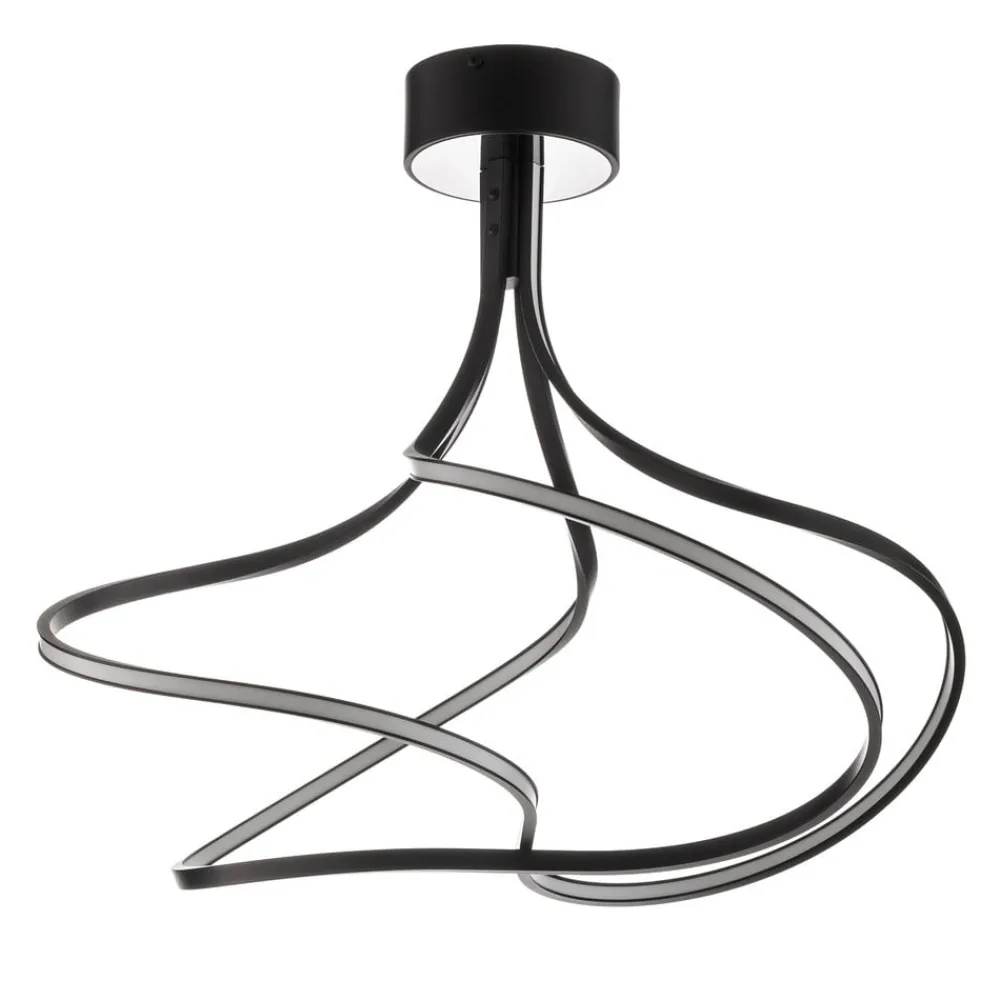 Loftlamper ^ Domiluce Lungo sort LED-loftlampe, højde 42 cm