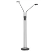 FH Lighting Arbejdsrum/Kontor|Gulvlamper > Lunia LED-gulvlampe, 2 lyskilder, sandet sort