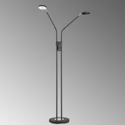 FH Lighting Arbejdsrum/Kontor|Gulvlamper > Lunia LED-gulvlampe, 2 lyskilder, sandet sort