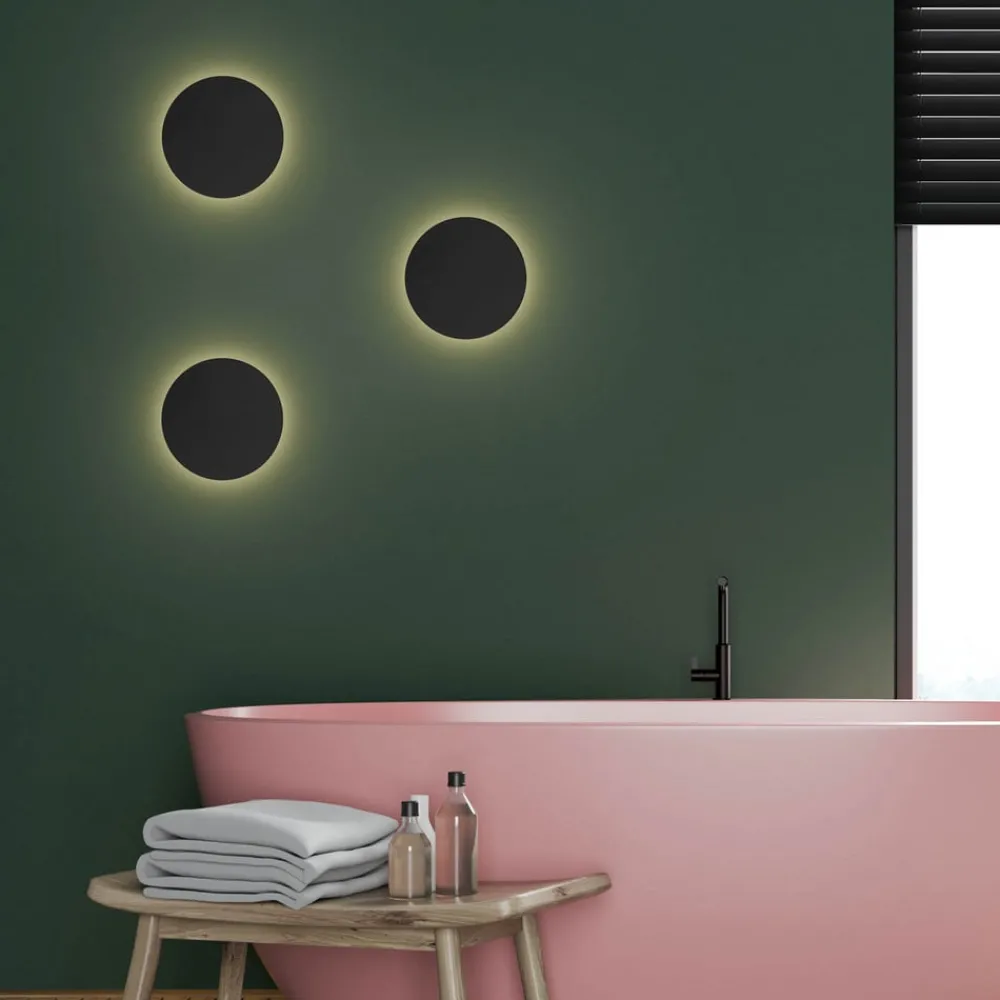 TK Lighting Væglamper|Væglamper > Lunia New væglampe, sort, Ø 20 cm