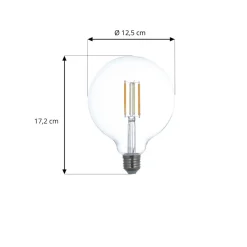 Dæmpbar Led-Pære|Filament Pære ^ LUUMR LED-pære, E27 G125 7W, klar, smart