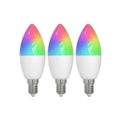 Dæmpbar Led-Pære|Smarte Lyskilder ^ LUUMR Smart E14 4,9W CCT RGB ZigBee Tuya Hue 3-delt
