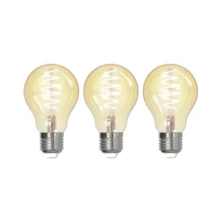 LUUMR Dæmpbar Led-Pære|Filament Pære > Smart E27 4,9W ZigBee Tuya Hue ravfarvet sæt med 3 stk