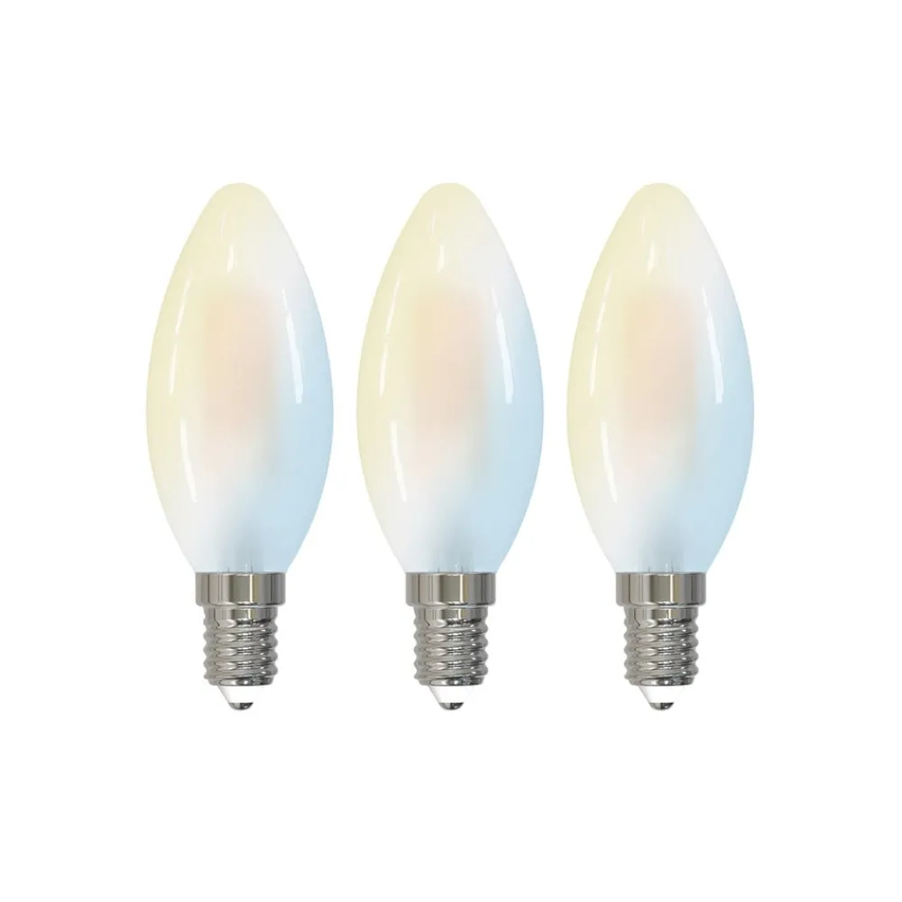 LUUMR Dæmpbar Led-Pære|Filament Pære > Smart LED-dråbepære sæt med 3 E14 4,2W CCT klar Tuya