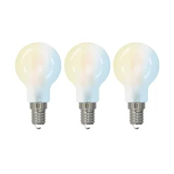 Dæmpbar Led-Pære|Smarte Lyskilder ^ LUUMR Smart LED-dråbepære, sæt med 3, E14, 4,2W, mat, Tuya