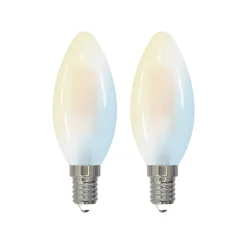 LUUMR Dæmpbar Led-Pære|Smarte Lyskilder > Smart LED-dråbepære sæt med 2 E14 4,2W CCT klar Tuya
