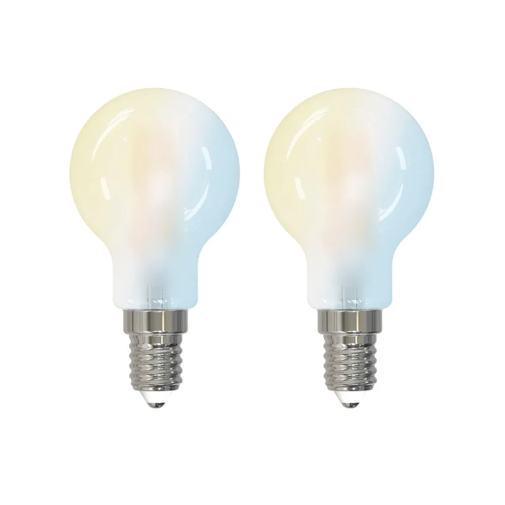 Smarte Lyskilder ^ LUUMR Smart LED-dråbepære, sæt med 2, E14, 4,2W, mat, Tuya