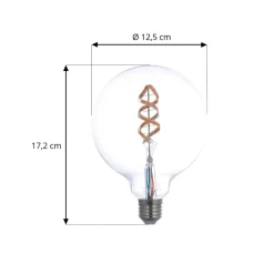 LUUMR Dæmpbar Led-Pære|Filament Pære > Smart LED, E27, G125, 4W, RGB, Tuya, WLAN, klar, CCT
