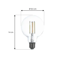 LUUMR Dæmpbar Led-Pære|Filament Pære > Smart LED E27 G95 7W ZigBee Philips Hue sæt med 3 stk