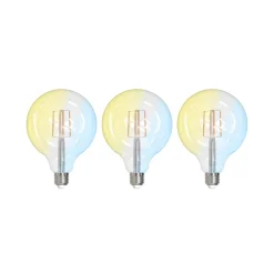 LUUMR Dæmpbar Led-Pære|Filament Pære > Smart LED E27 G125 7W ZigBee Philips Hue sæt med 3 stk