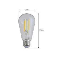Filament Pære|Smarte Lyskilder ^ LUUMR Smart LED E27 ST64 7W klar ZigBee Hue Tuya