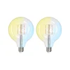 Filament Pære|Smarte Lyskilder ^ LUUMR Smart LED Filament sæt med 2 E27 G125 7W klar Tuya