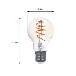 Dæmpbar Led-Pære|Smarte Lyskilder ^ LUUMR Smart LED-pære A60 E27 ravfarvet 4,9 W Tuya WLAN